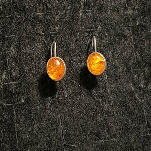 Vintage Amber .925 silver Earrings